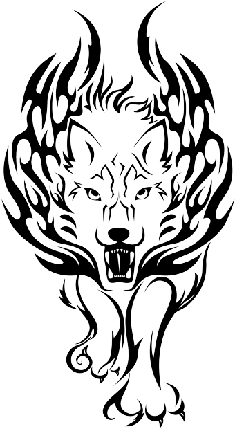Tribal Lion Tattoos 03 1 - Vinyl Decals For Car Hood Wild Animal Tribal Flaming (350x629), Png Download