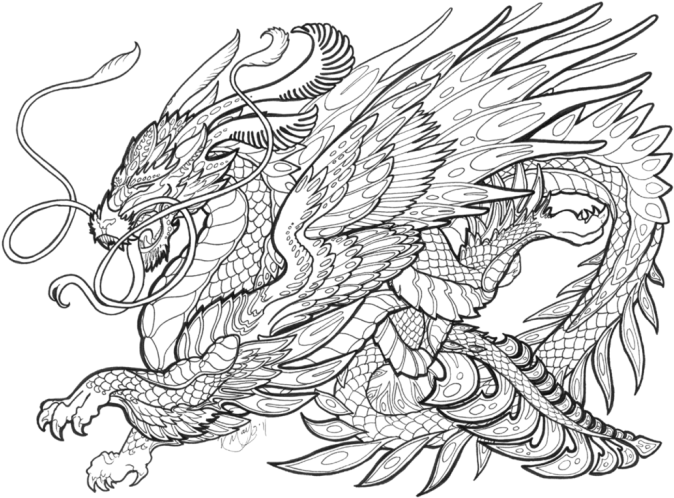 28 Collection Of Mythical Creatures Coloring Pages - Mythical Creatures Coloring Pages For Adults (700x530), Png Download