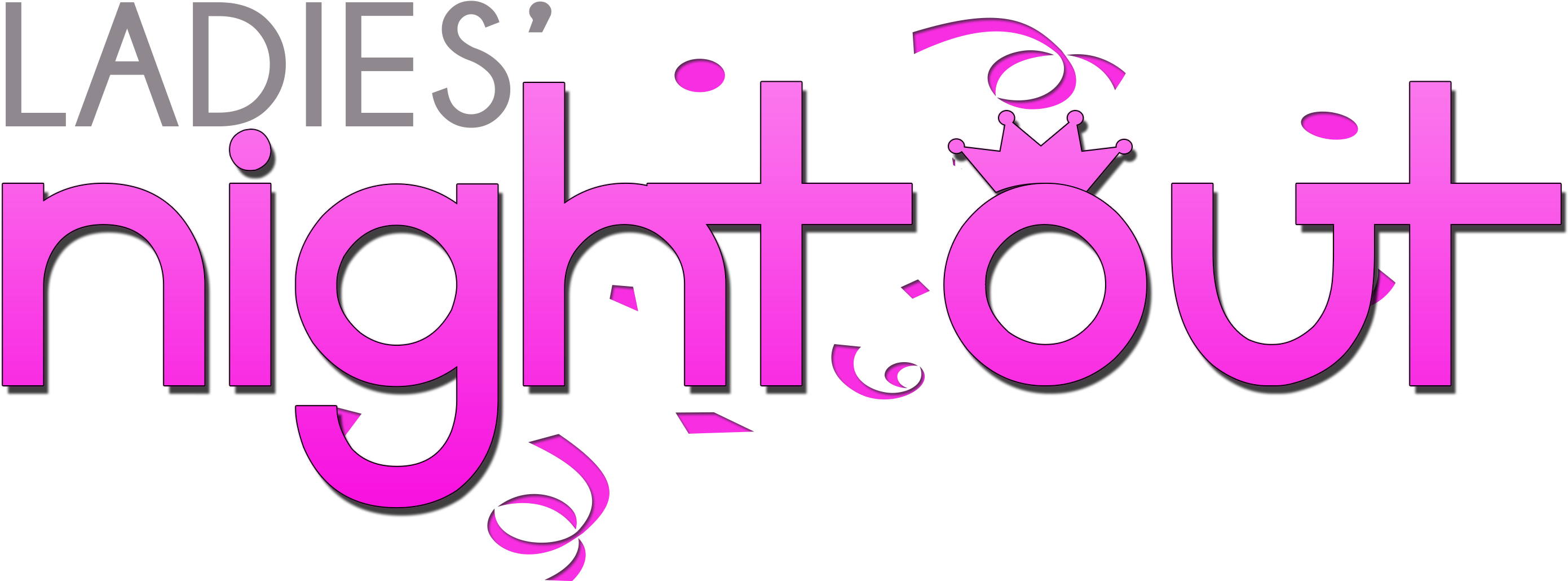 Girls - Ladies Night Out Salon (2827x1089), Png Download