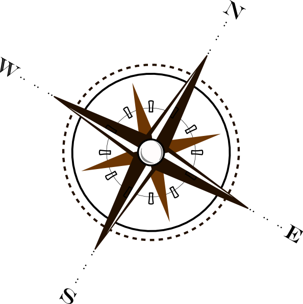 Library Brown Clip Art At Clker Com Vector - Compass Clip Art (594x597), Png Download
