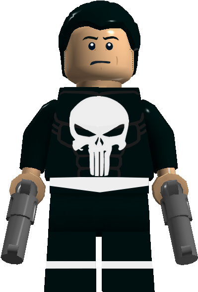 Punisher - Punisher Skull Lego (409x593), Png Download
