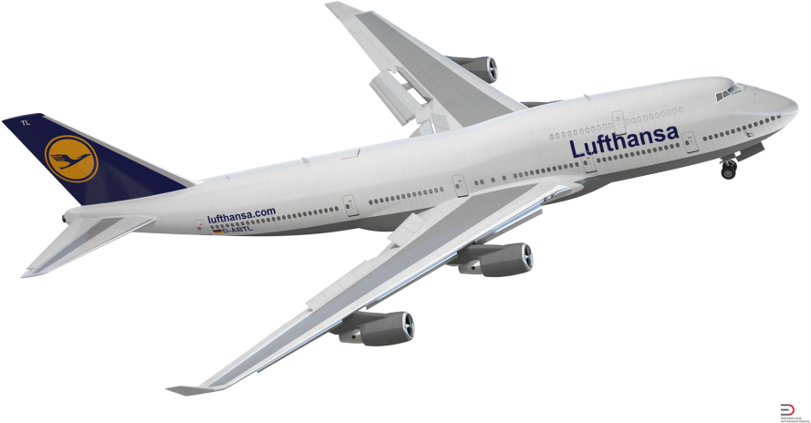 5 Boeing 747 400er Lufthansa Rigged Royalty Free 3d - Model Aircraft (920x517), Png Download