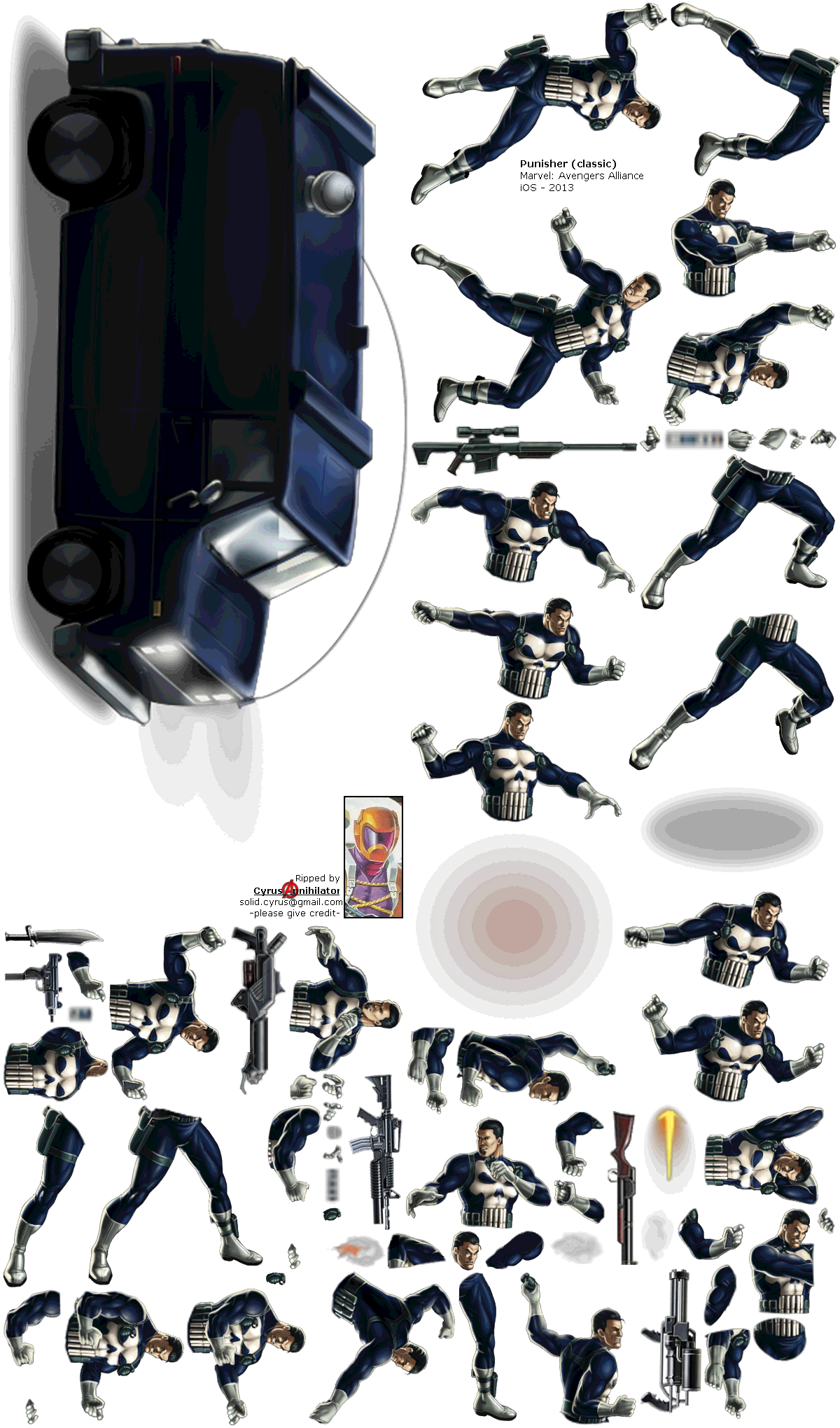 Click For Full Sized Image Punisher - Punisher Png Sprites Game (1200x2040), Png Download