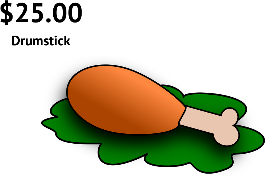 "drumstick" - Food Clipart Fried Chicken (1000x750), Png Download