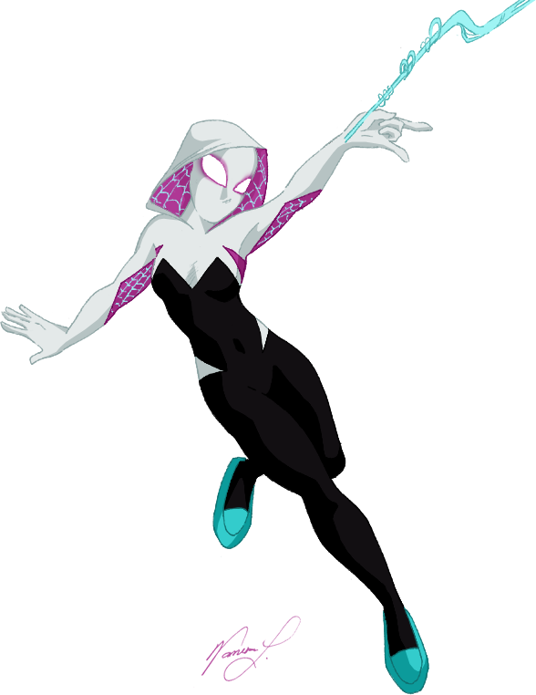 Spider Gwen Png - Spider Gwen Dibujo (588x762), Png Download