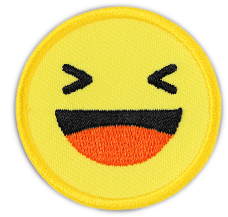 Fb 'haha Emoji' Patch - Emoticon Facebook (709x709), Png Download