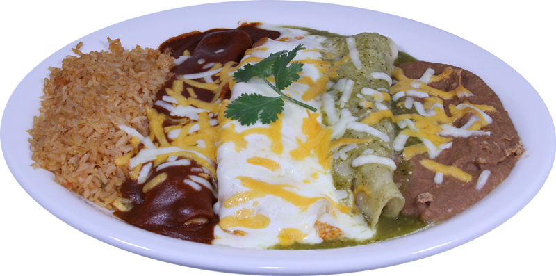 Three Chicken Enchiladas With Blanca Sauce On Top - Alazanes Mexican Restaurant & Cantina (800x397), Png Download