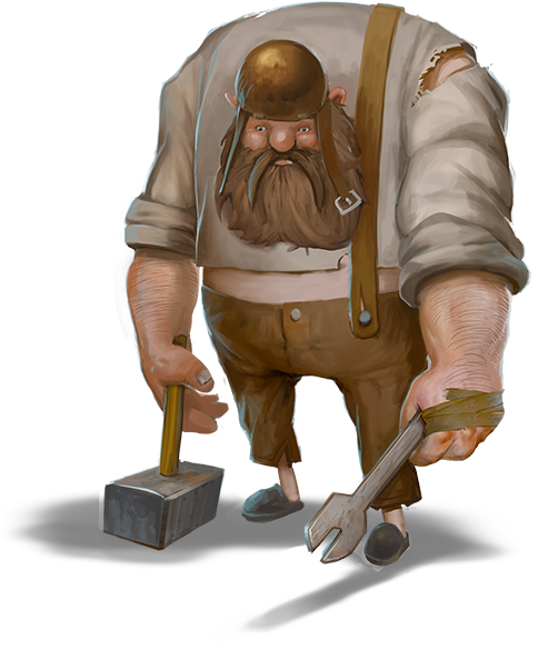 War Of Mercenaries Builder-tired - Tired Worker Png (483x600), Png Download