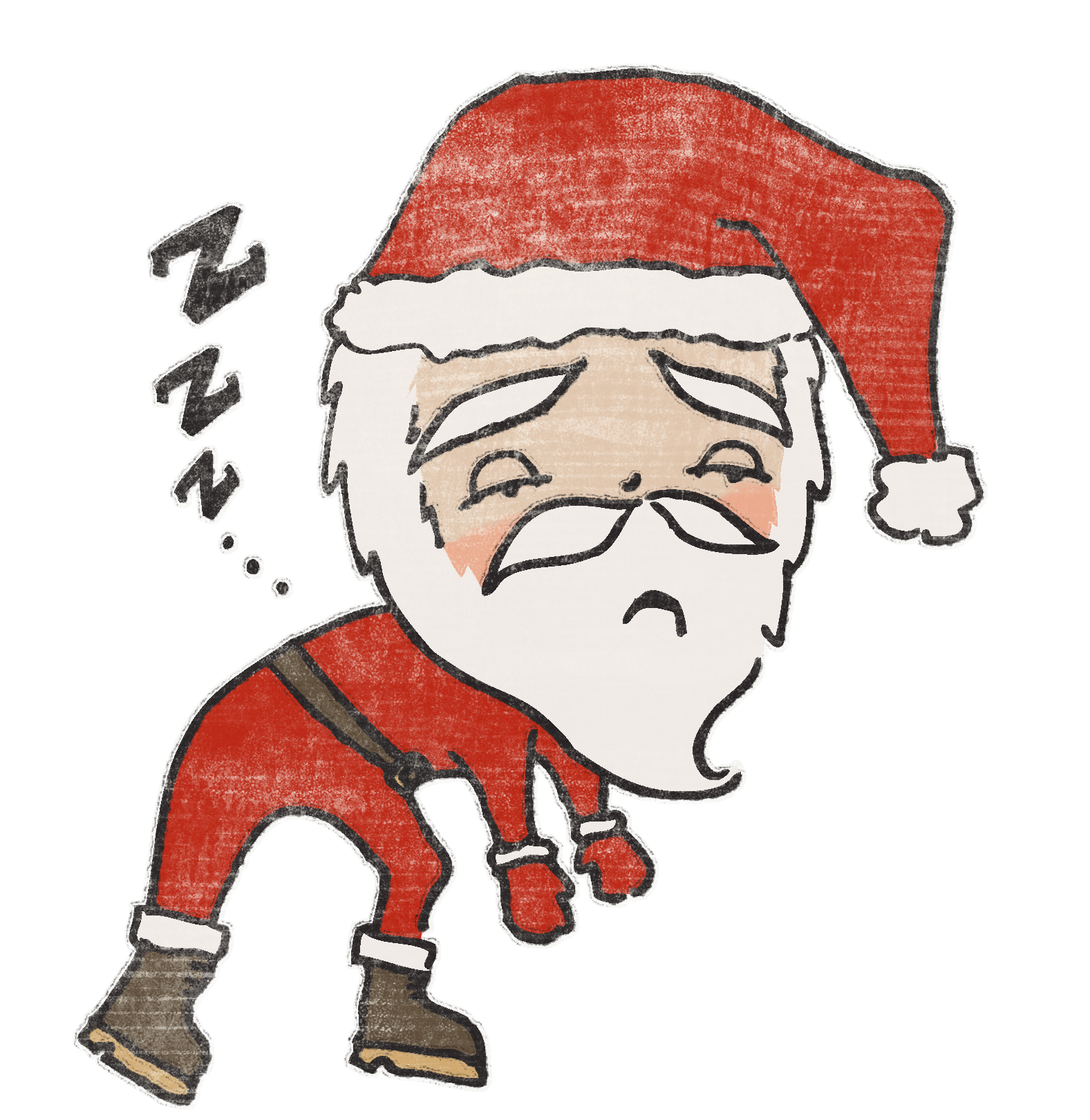 13 - Tired Santa (1800x1800), Png Download