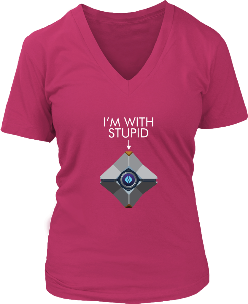 Destiny Ghost I'm With Stupid Women's V-neck - Limited Edition Molon Labe - Come And Take (480x480), Png Download