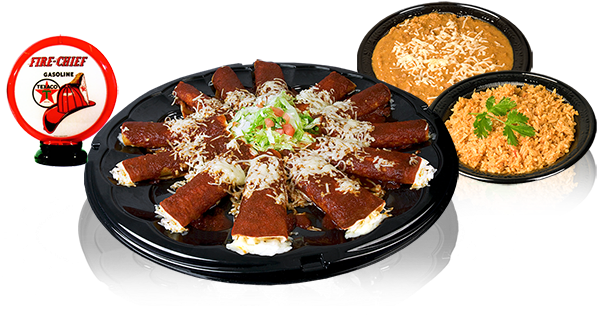 Enchilada Platter - Us Clock Usc Texaco Fire Chief Lighted Clock (627x330), Png Download
