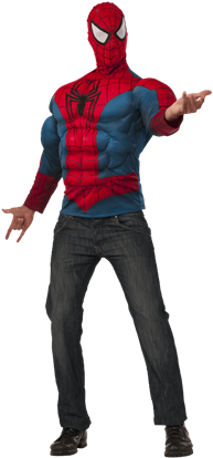 Adult Deluxe Spider-man Long Sleeve Costume Set (415x415), Png Download