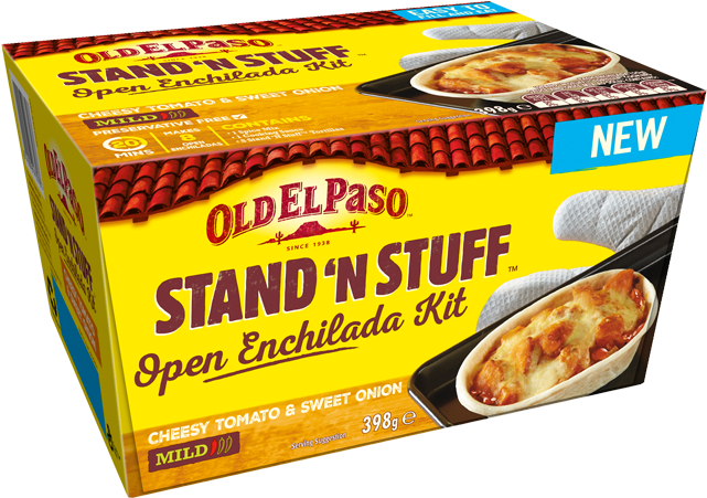 Stand 'n Stuff™ Enchilada Kit - Old El Paso Mexican Rice, Cheesy - 7.6 Oz Box (800x450), Png Download