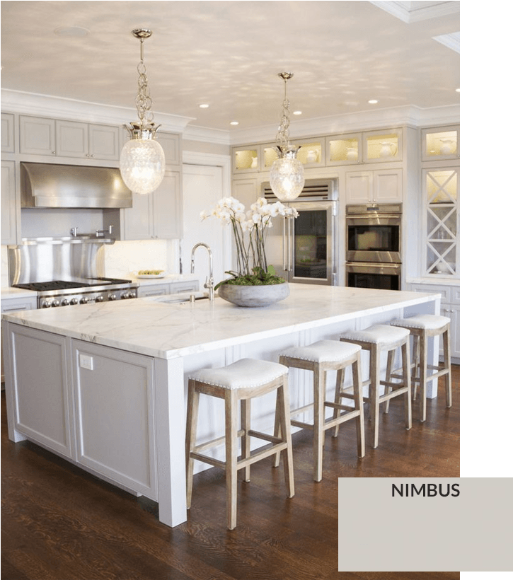 Ben Moore Nimbus Gray Cabinet Paint Colors - Nimbus Benjamin Moore Cabinets (736x929), Png Download