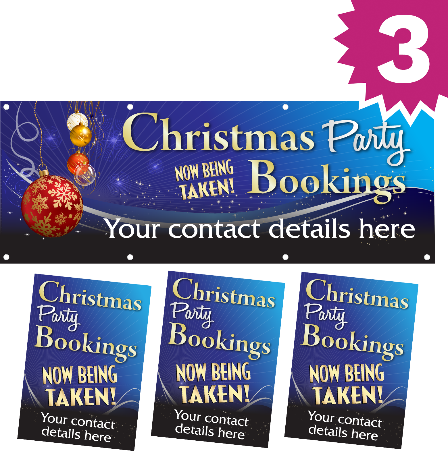 Personalised Christmas Banner & Posters Bundle - Poster (1600x1600), Png Download