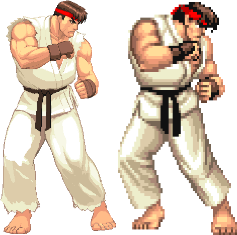 Sfii Ryu Jashwipa - Ryu Street Fighter 2 (474x490), Png Download