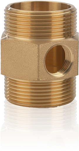 Nipple With Hole Brass Type - Brass (670x670), Png Download