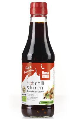 Soy Sauce Hot Chili Lemon Tamari 200ml - Sauce Soja Rouge (400x400), Png Download