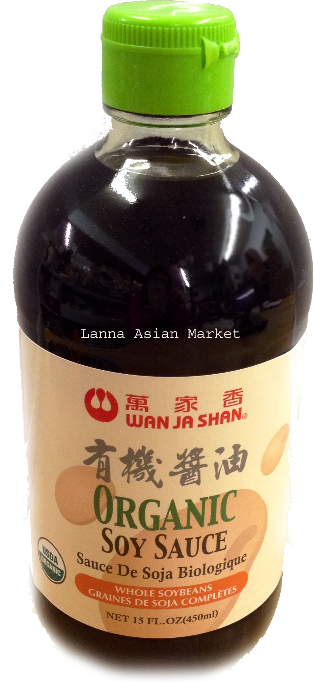 Wan Ja Shan Organic Soy Sauce - 15 Fl Oz Bottle (1052x2237), Png Download