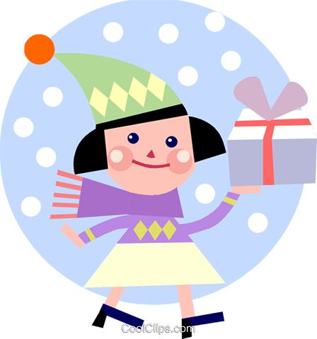Girl Walking In The Snow Royalty Free Vector Clip Art - Cartoon (448x480), Png Download
