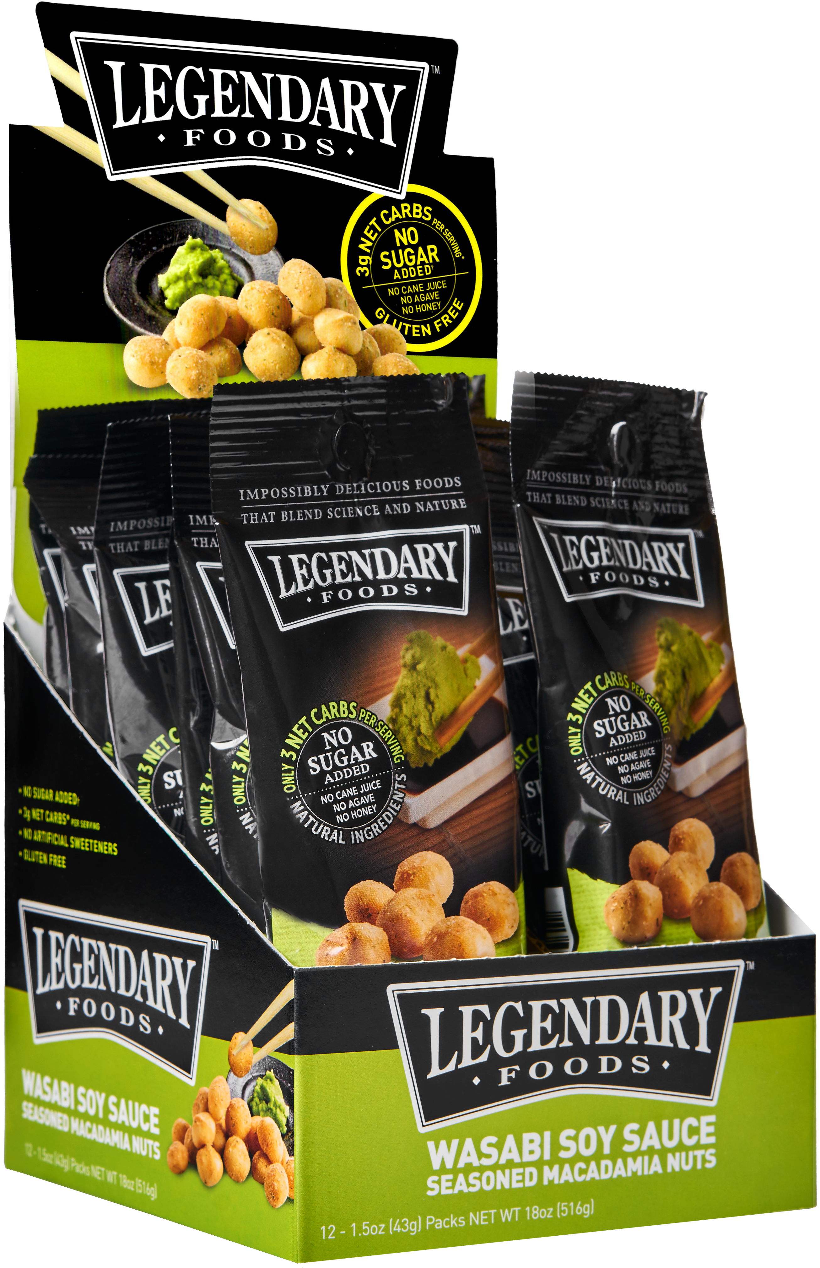 12 On The Go Wasabi Soy Sauce Seasoned Macadamia Nuts - 12 On-the-go Wasabi Soy Sauce Seasoned Macadamia Nuts (2900x4200), Png Download