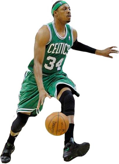 Share This Image - Paul Pierce Translucent Celtics (407x560), Png Download