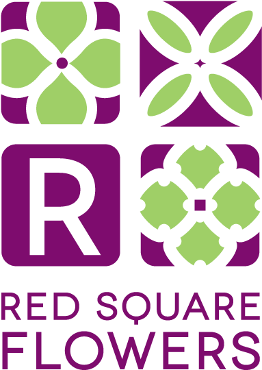 Red Square Flowers (424x589), Png Download