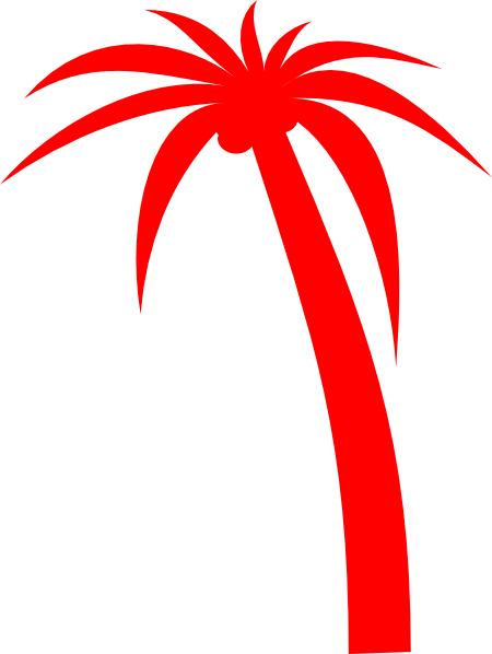 Svg Free Red Clip Art At Clker Com Online - Red Palm Trees Png (450x598), Png Download