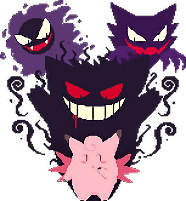 Pokémon Pixel Kawaii Gengar Haunter Gastly Clefable - Gengar Kawaii (612x664), Png Download