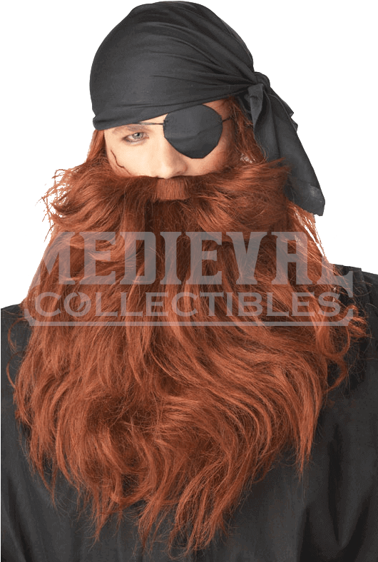Red Pirate Beard And Moustache - California Costume Collections Pirate Beard And Moustache (794x794), Png Download