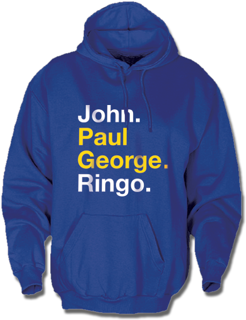 Blue "john Paul George Ringo" Hoodie - Hoodie (640x692), Png Download