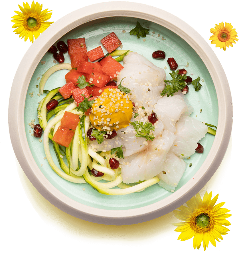 Cod With Exotic Fruits & Golden Paste - Asian Soups (850x902), Png Download