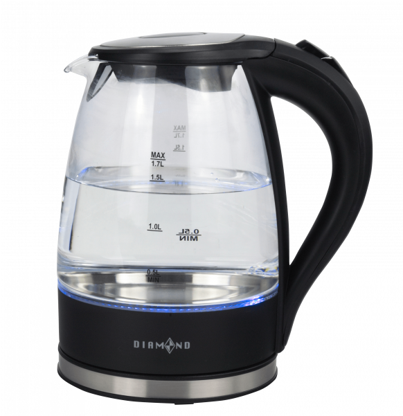 7lt Glass Kettle Dck1716 - Diamond 1.7lt Glass Kettle Dck1716 (600x600), Png Download