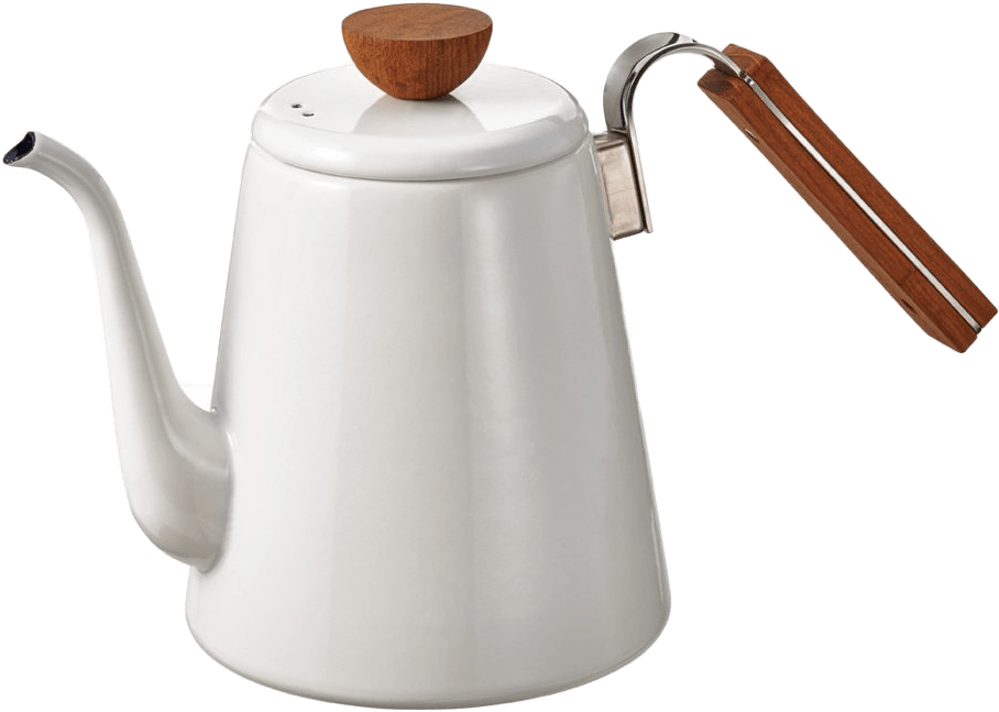 Hario Bona Enamel 800ml Pour Over Coffee Kettle - Hario Bona Coffee Drip Kettle (907x908), Png Download