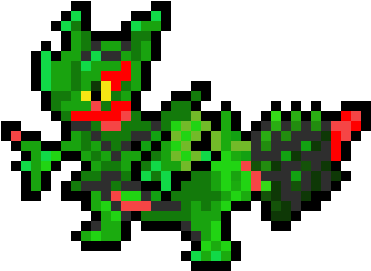 Mega Sceptile - Mega Sceptile Pixel Art (420x300), Png Download
