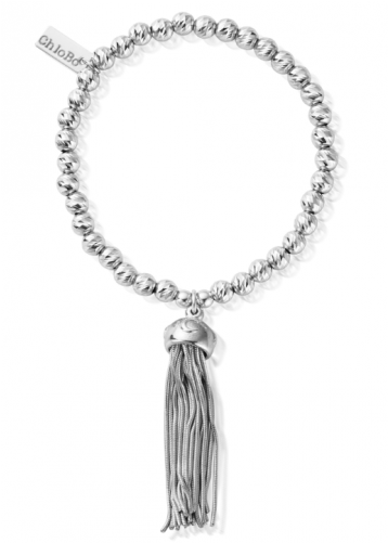 Chlobo Silver Sparkle Ball Tassel Bracelet - Chlobo Bracelet (500x500), Png Download
