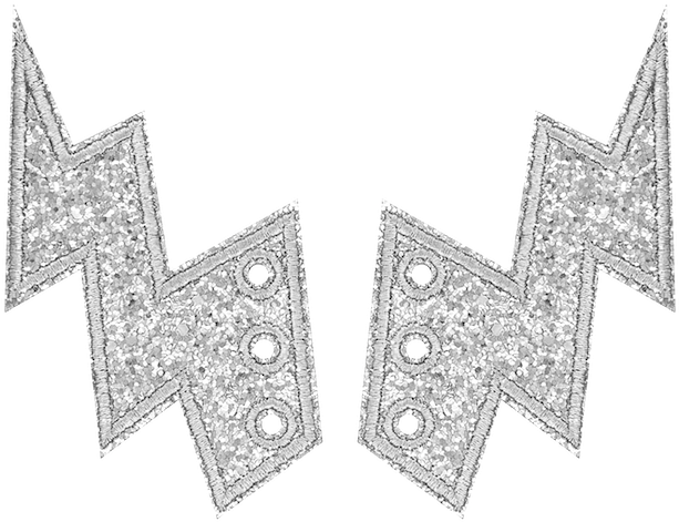 Shwings - Silver Sparkle - Shwings Shoe Accessories: Silver Sparkle Lighting Bolt (700x537), Png Download
