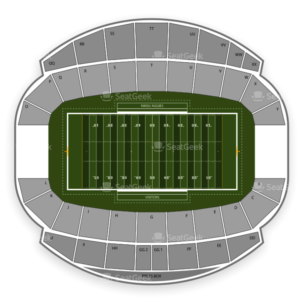 Aggie Memorial Stadium Seating Chart Map Seatgeek Png - At&t Stadium (1000x1000), Png Download