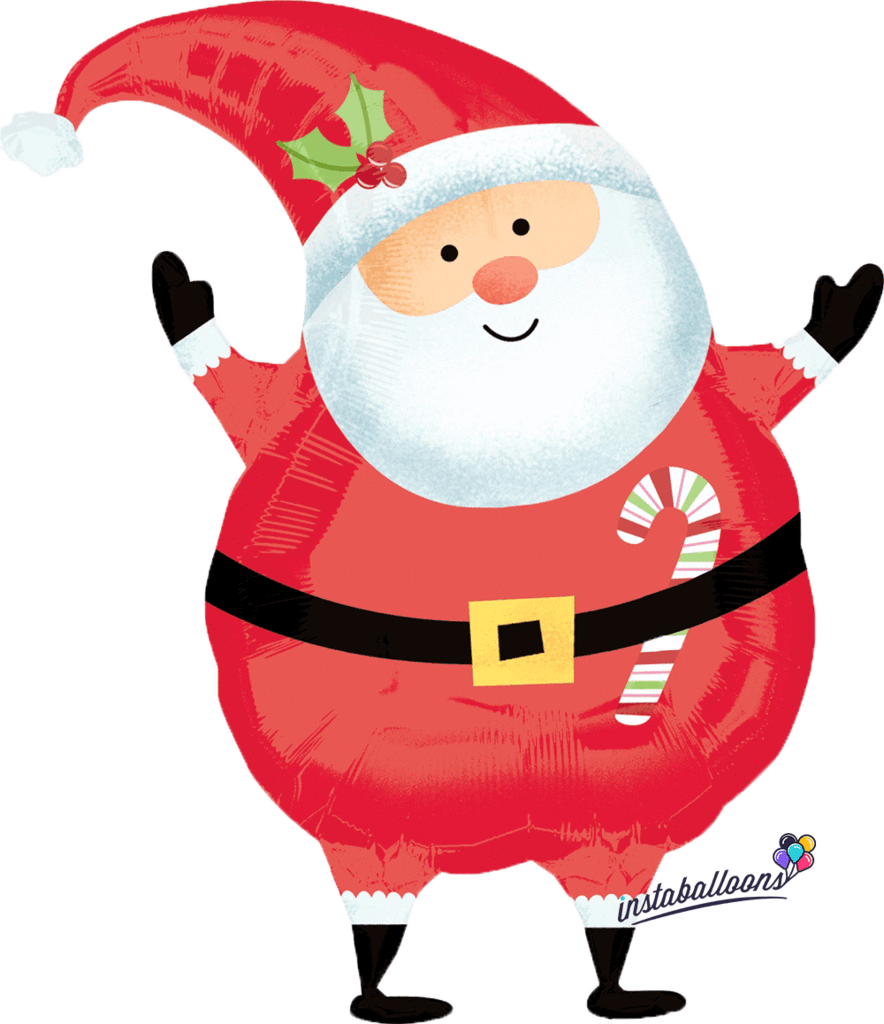 Joyful Santa Claus Christmas Balloon 24" Large - Santa Shape (884x1024), Png Download