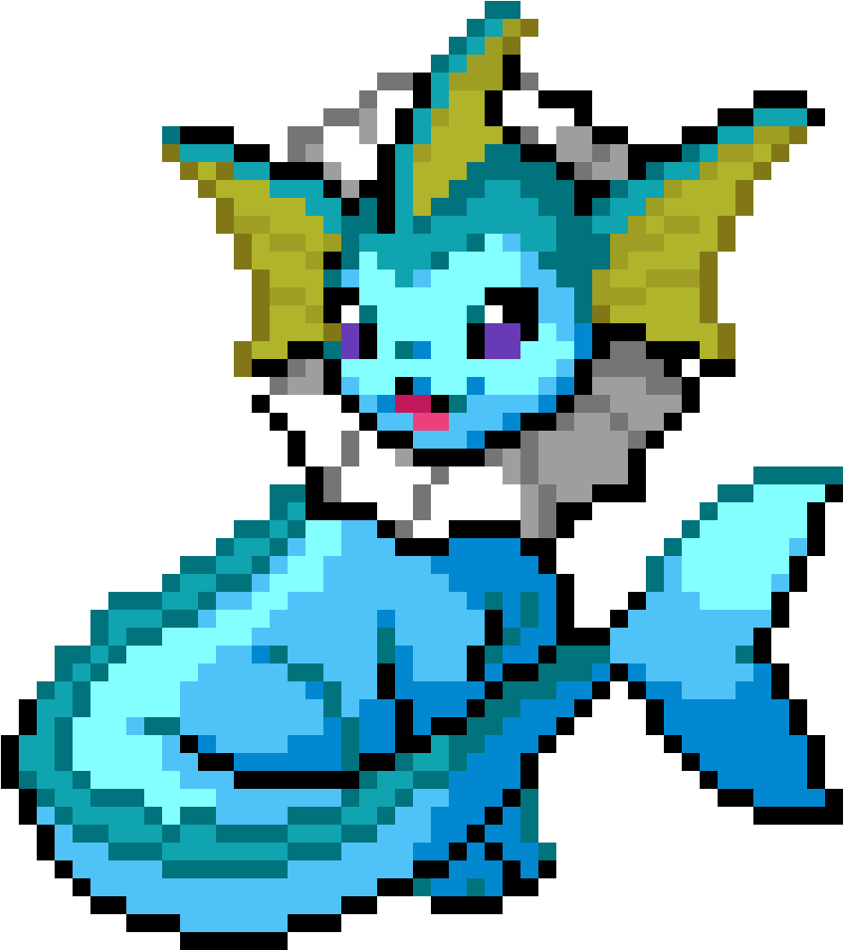 Vaporeon <3 - Pixel Art Pokemon Vaporeon (1200x1200), Png Download