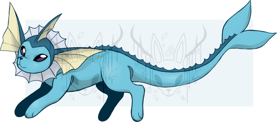 Vaporeon - Illustration (900x397), Png Download