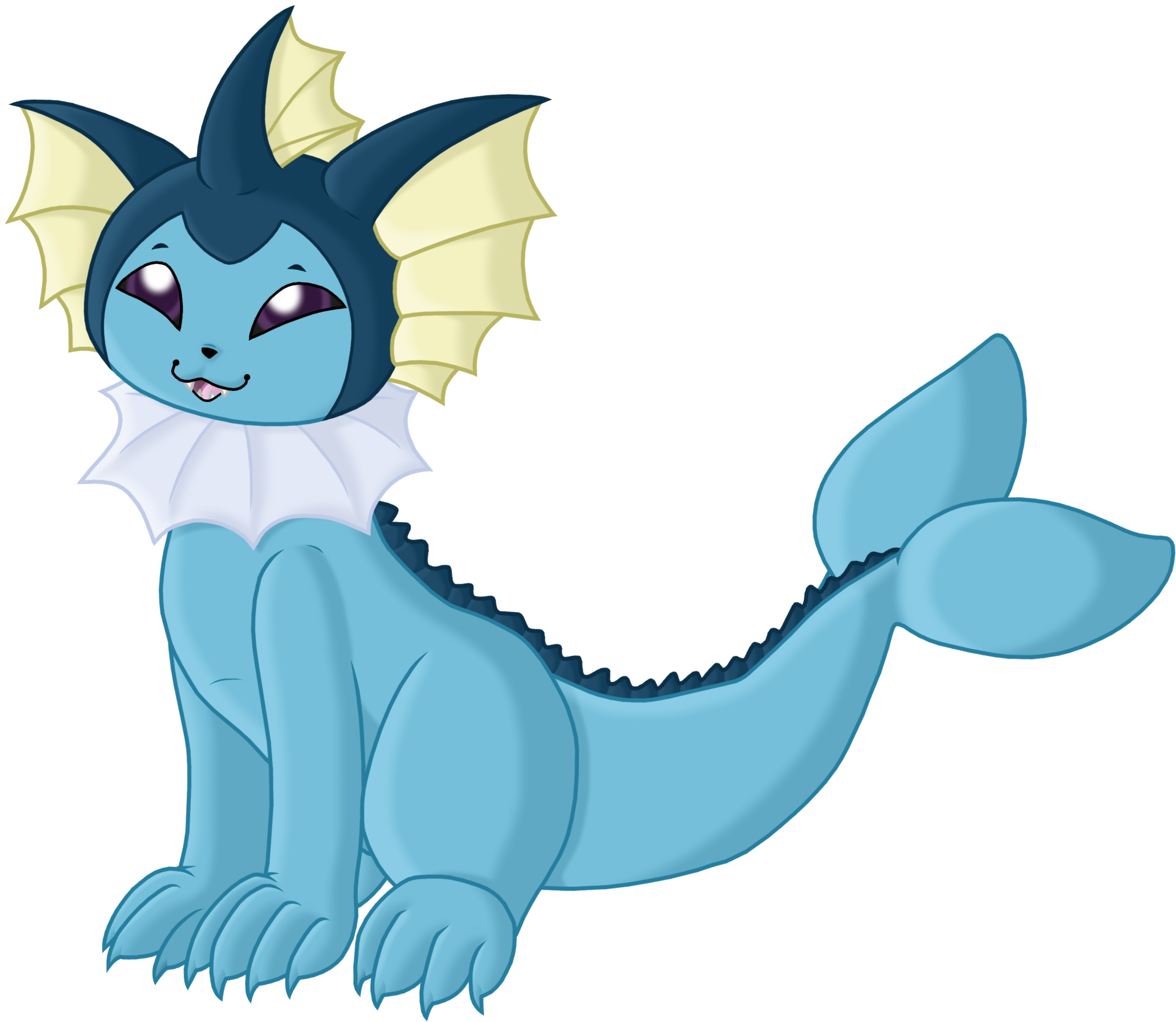 Vaporeon - Cartoon (2400x2094), Png Download