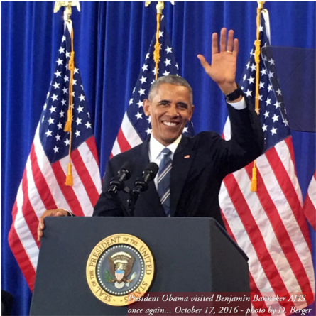 Former President Obama Visit To Benjamin Banneker - Benjamin Banneker (1024x448), Png Download