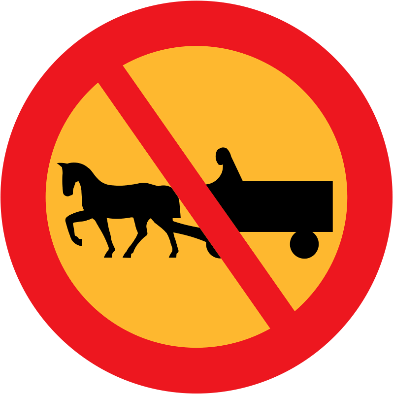 No Entry For Animal Drawn Vehicles (798x800), Png Download