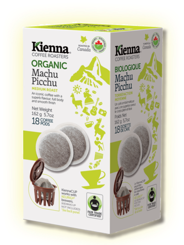 Kienna Pods Fair Trade Organic Machu Pichu - Organic Coffee Pods (415x480), Png Download