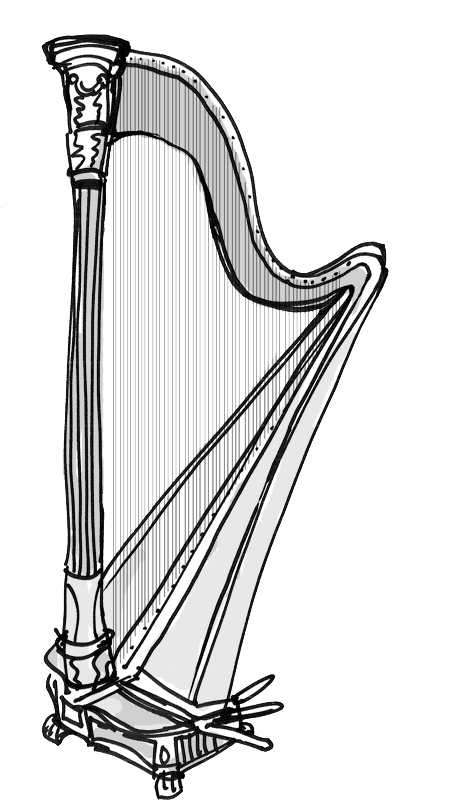 Harp (1025x847), Png Download