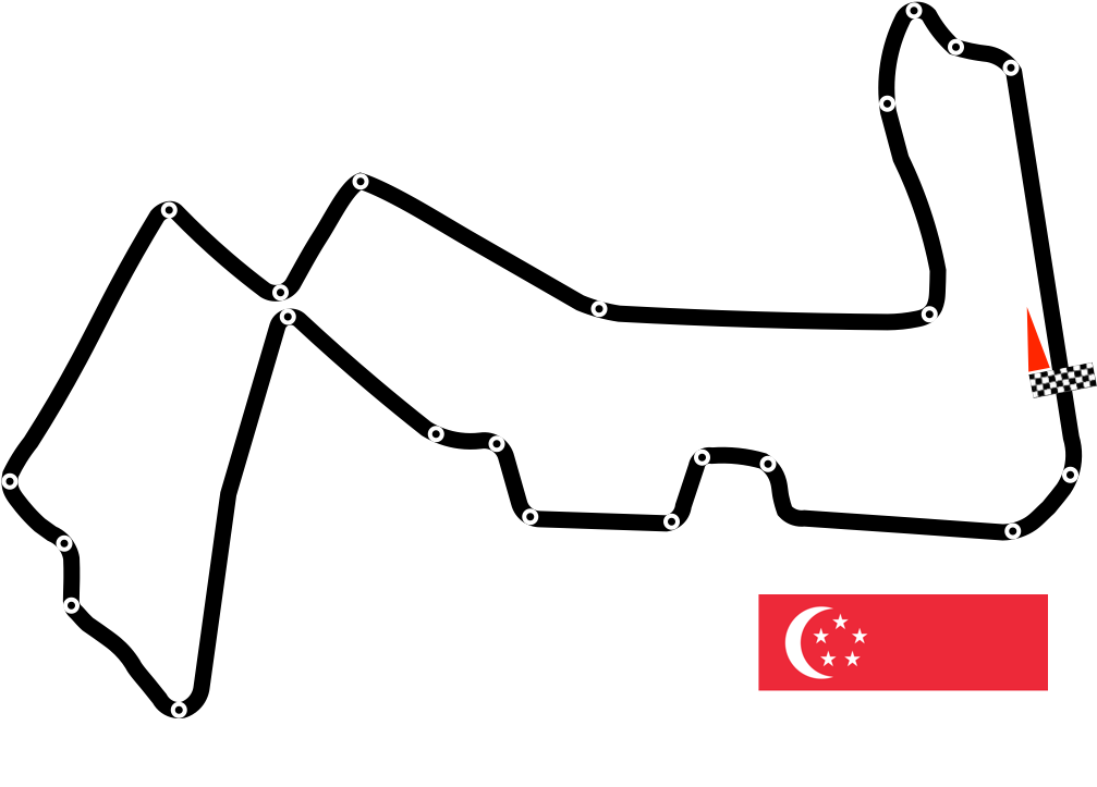 Marina Bay Street Circuit Race Track - Marina Bay Street Circuit (1101x786), Png Download