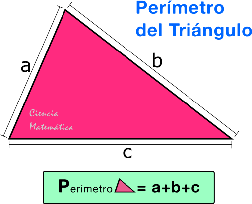 Perímetro De Un Triángulo - Perimeter (550x450), Png Download