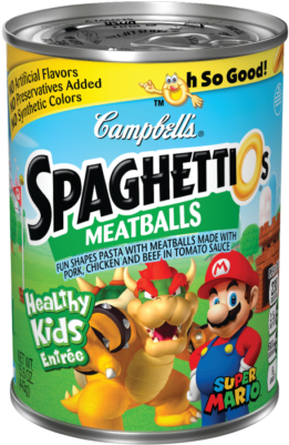 Spaghettios® Super Mario Bros - Campbell's Spaghettios With Meatballs 14 Oz (400x400), Png Download