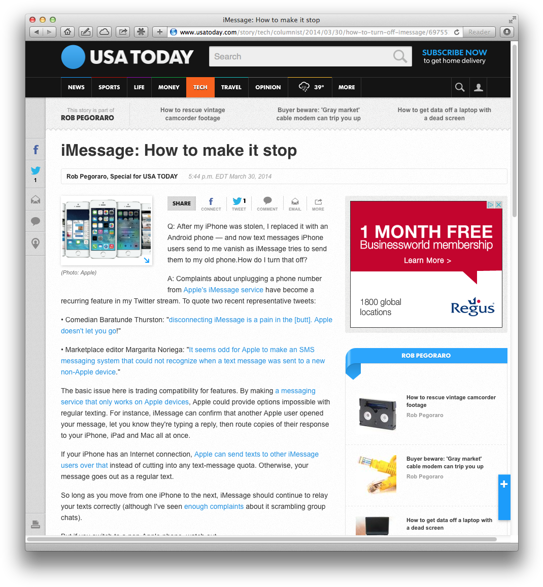 Usat Column On Imessage Mess - Imessage (1085x1172), Png Download